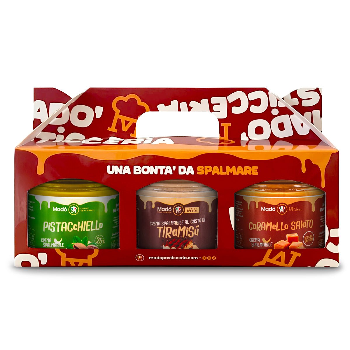 Best Seller Madò - Box 3 gusti: Pistacchiello 25% + Tiramisù + Caramello Salato - Madò Creme