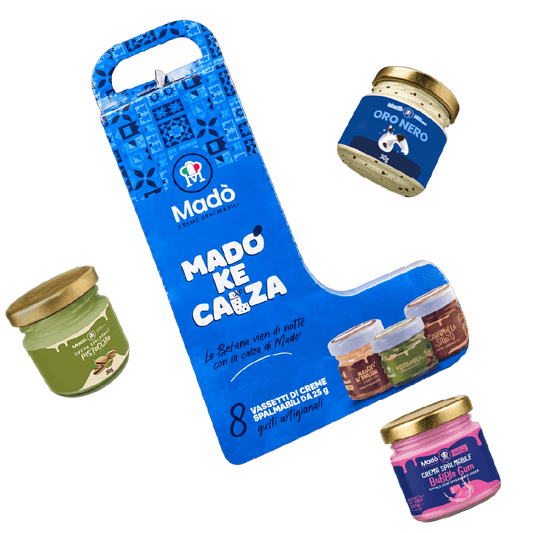 Calza della Befana Madò – 8 Vasetti di Creme Spalmabili - Madò Creme