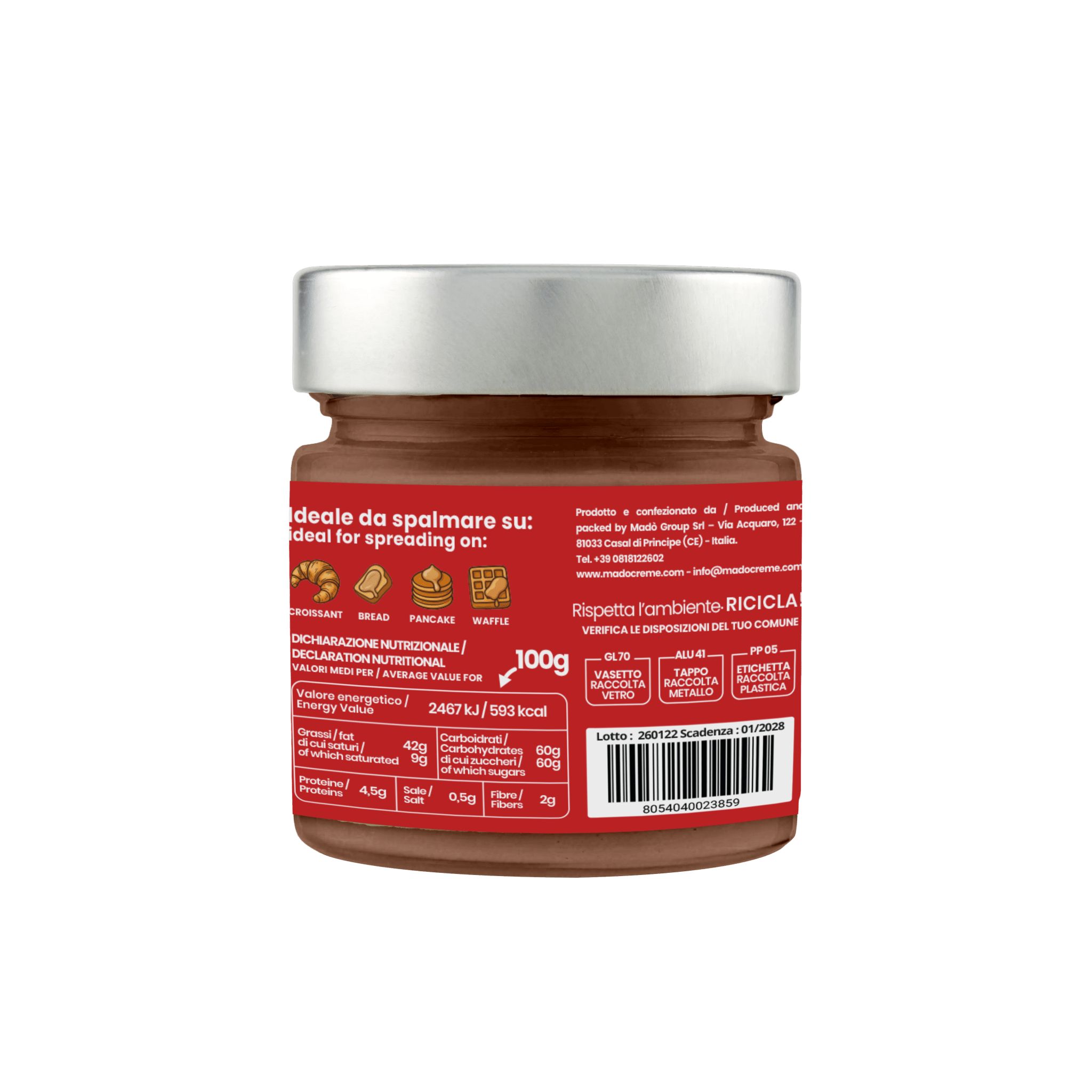 Crema spalmabile "Mado Ke Barretta" 200GR - Madò Creme