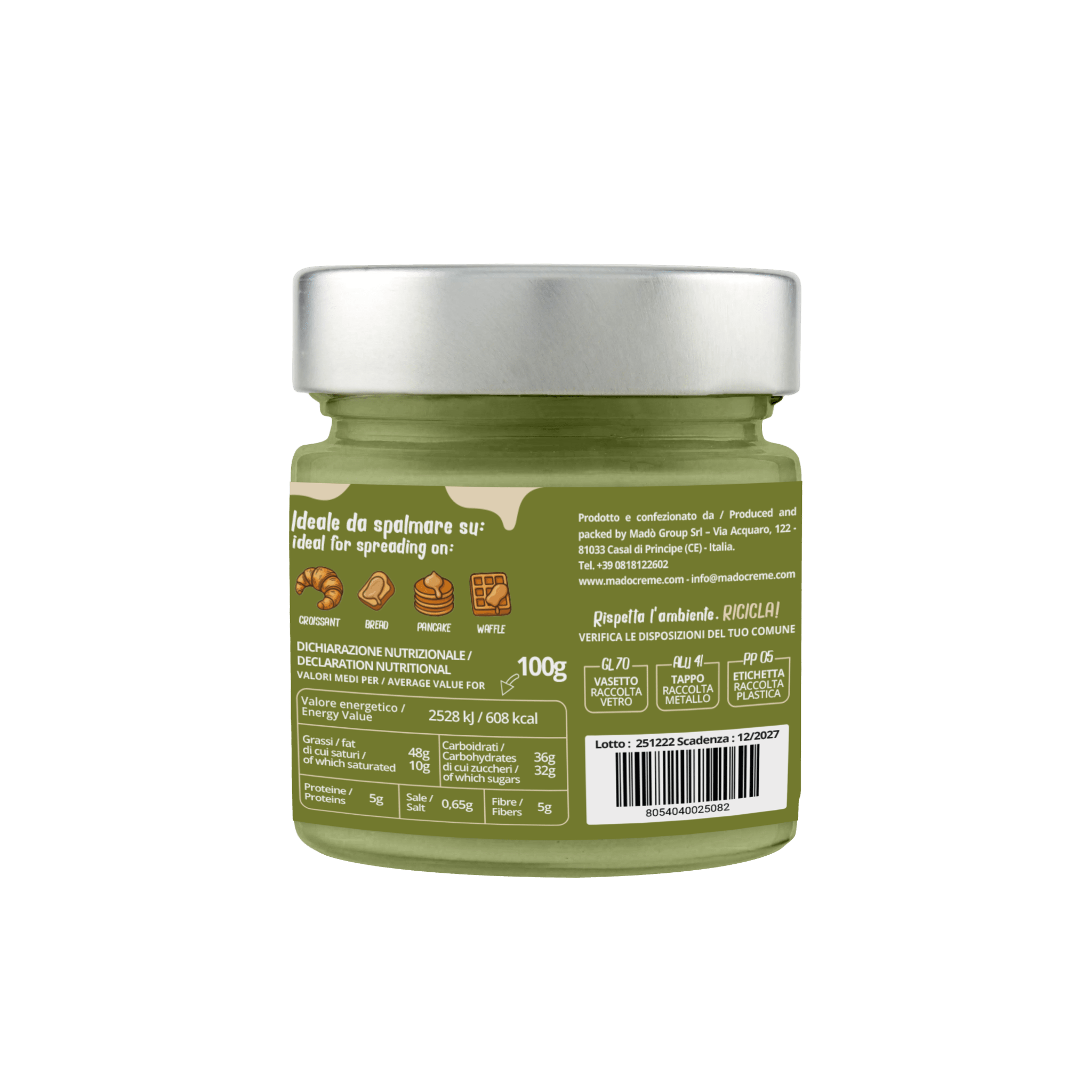Crema spalmabile "Pistacchiello Al Cocco 25%" - Madò Creme