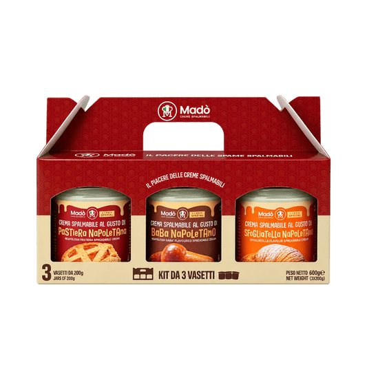 Box Napoli – Babà, Pastiera e Sfogliatella | 3 vasetti da 200 g - Madò Creme