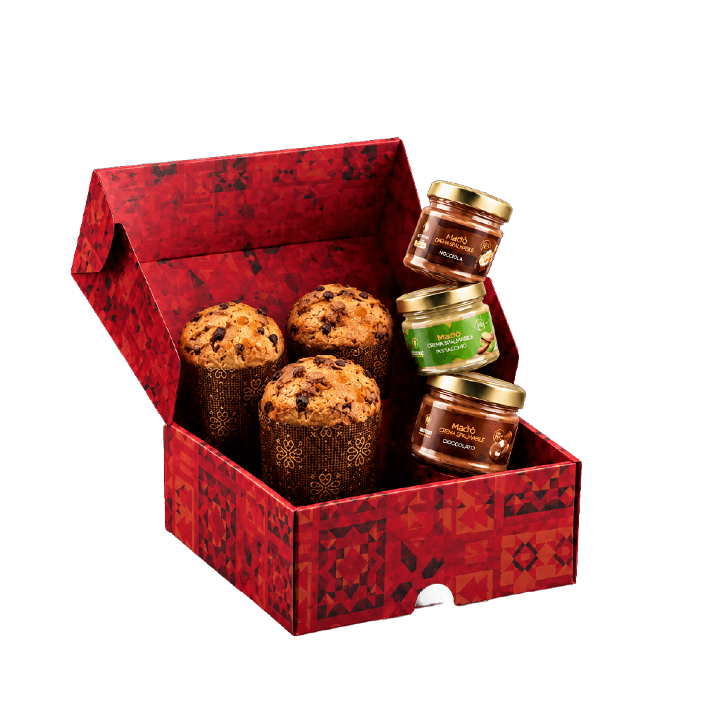 Box Panettoncini Madò – 3 Panettoncini con 3 Creme Spalmabili - Madò Creme