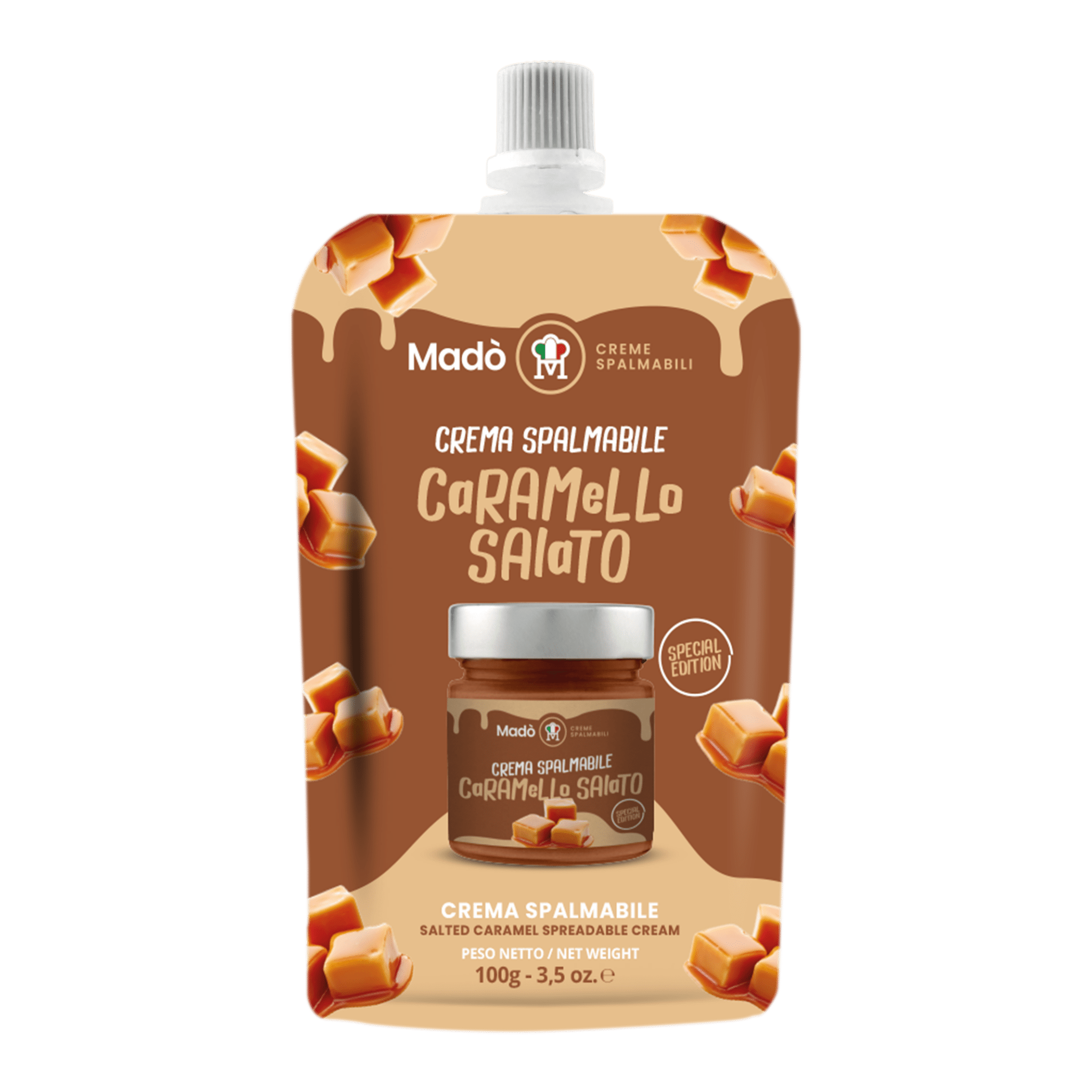 Bustina al gusto di Caramello salato 100gr - Madò Creme