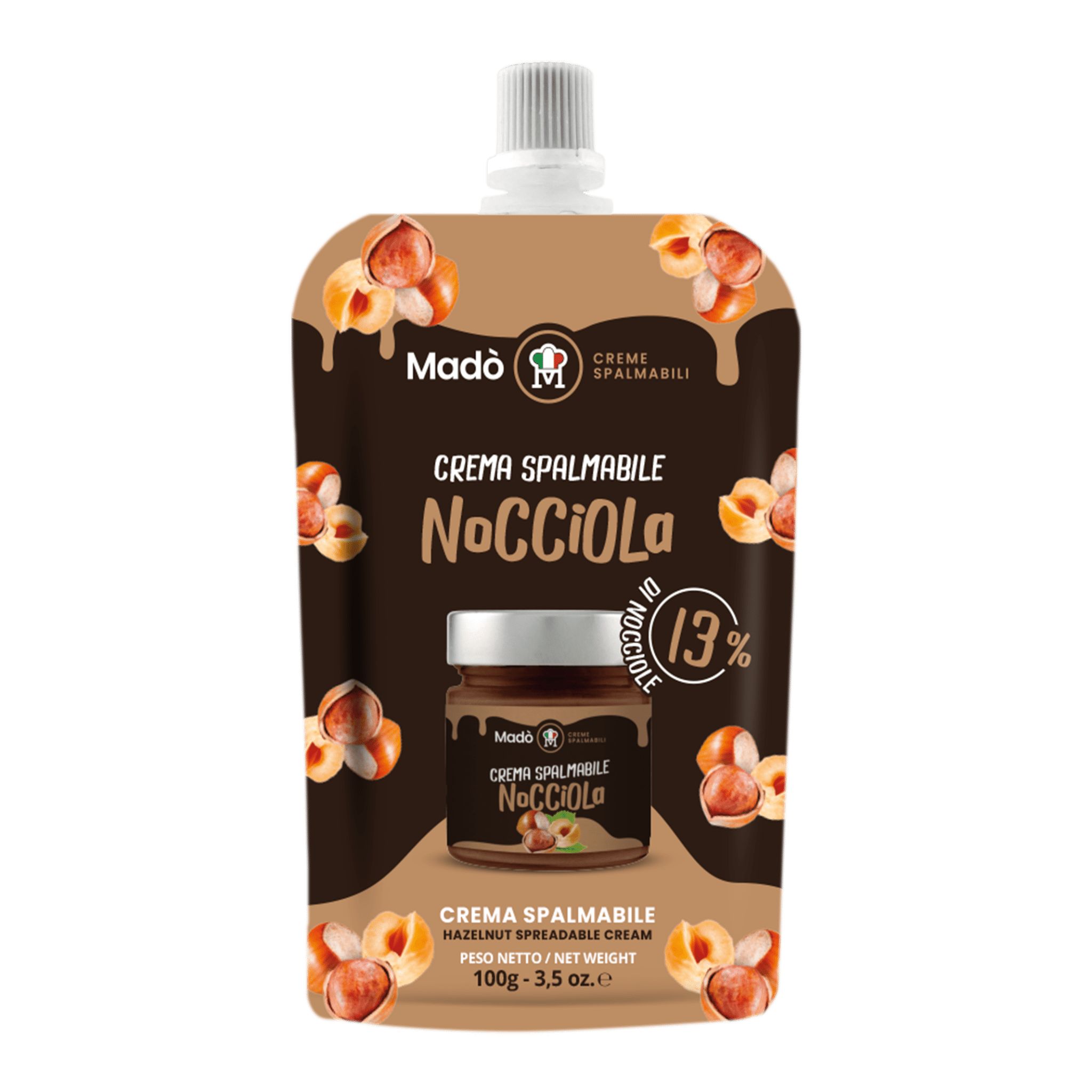 Bustina al gusto di Nocciola 13% 100g - Madò Creme