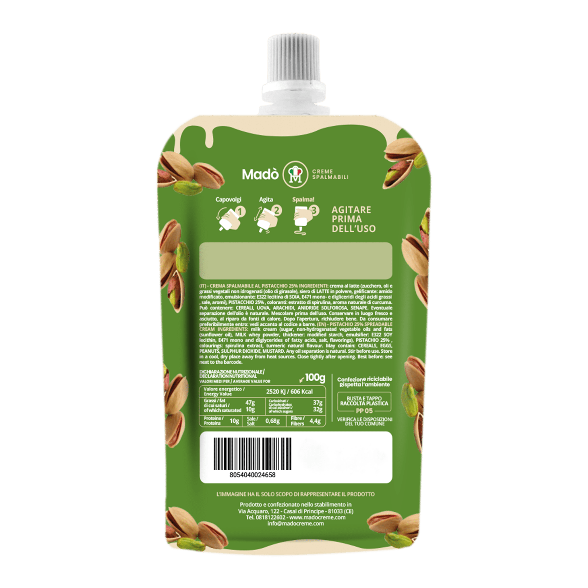Bustina al gusto di Pistacchio 25% 100g - Madò Creme