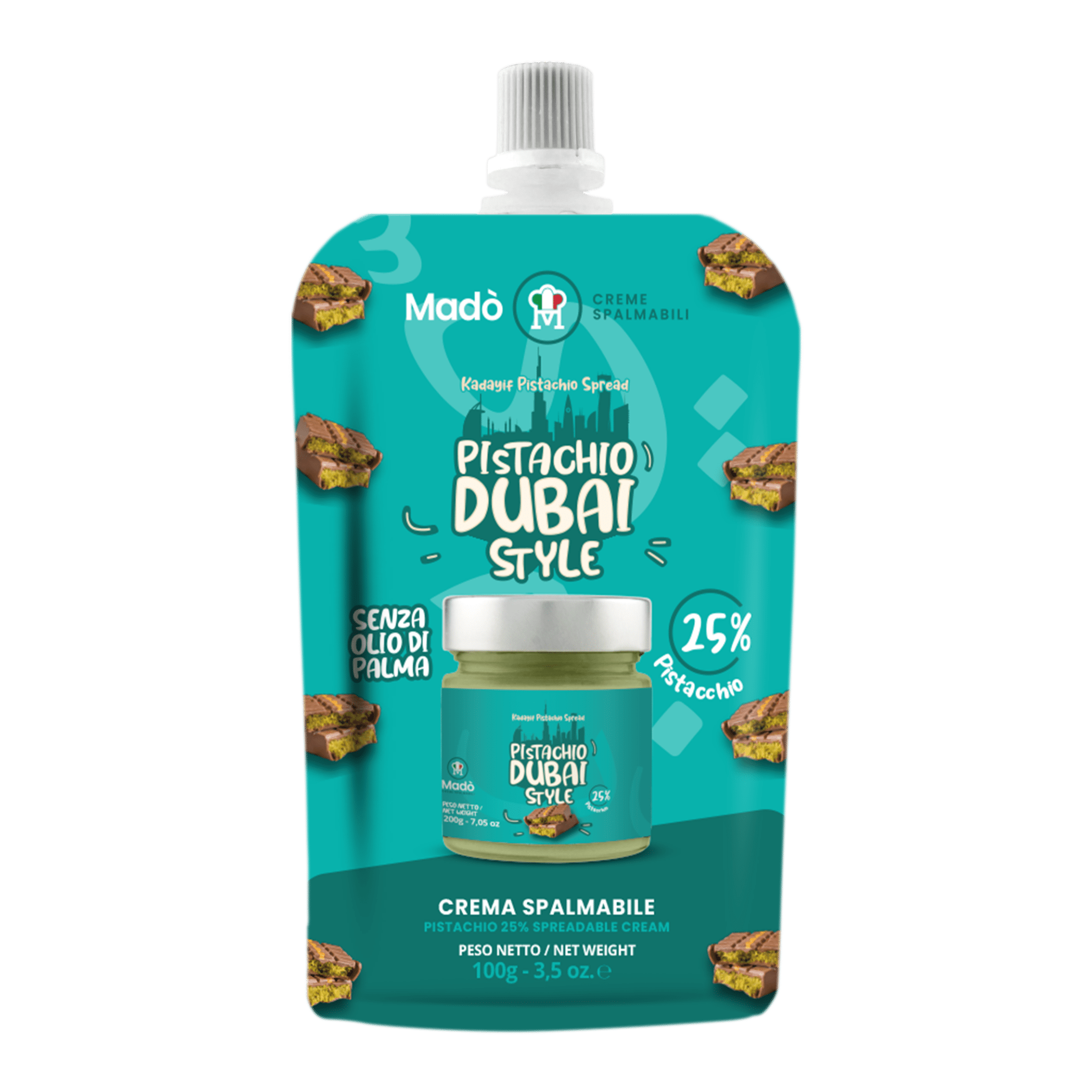 Bustina al gusto di Pistacchio Dubai 25% 100gr - Madò Creme
