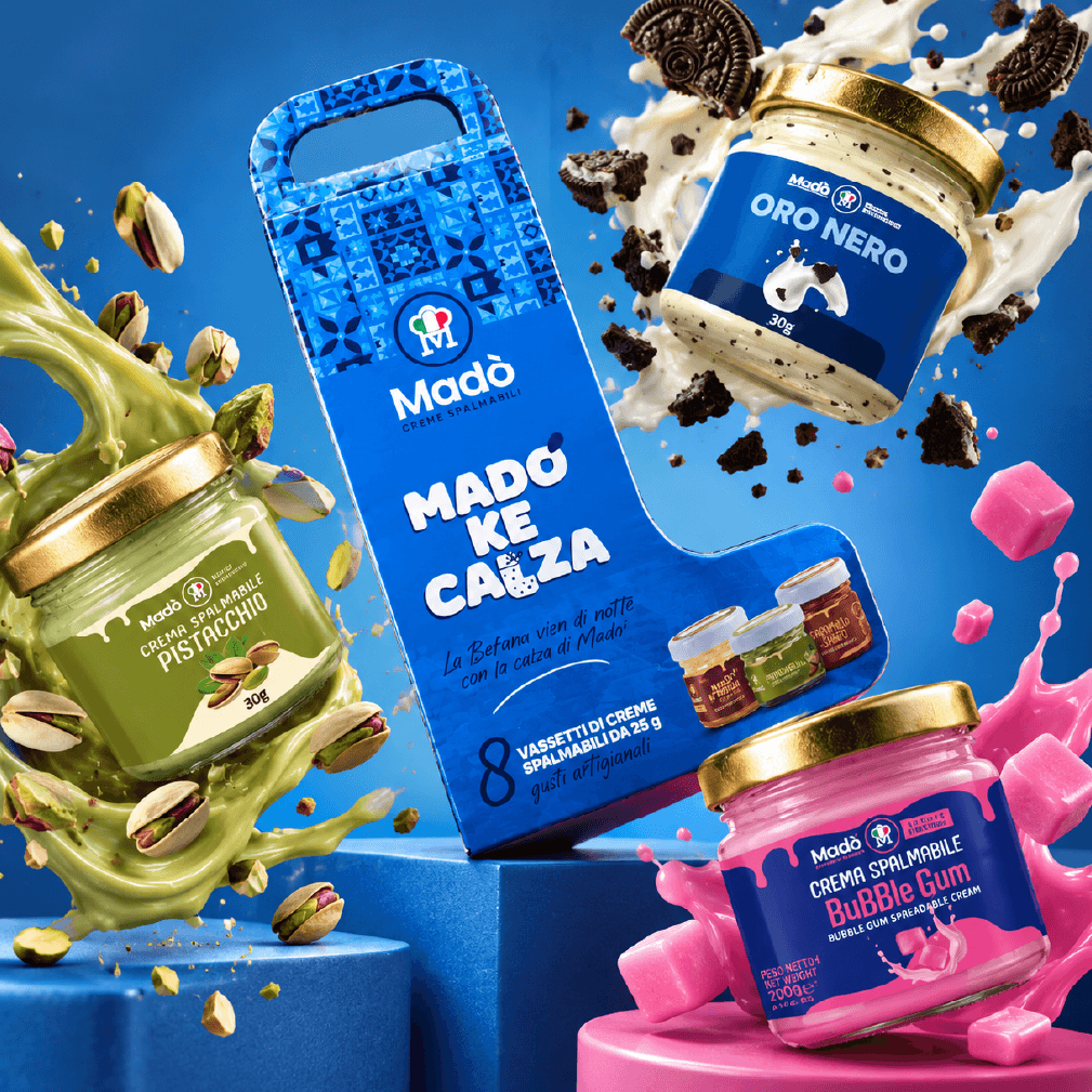 Calza della Befana Madò – 8 Vasetti di Creme Spalmabili - Madò Creme