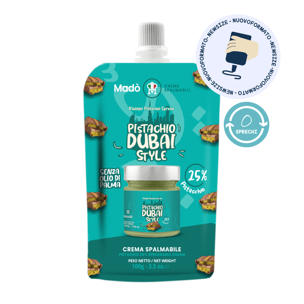 Crema Spalmabile al Pistacchio Dubai 25% – Doypack - Madò Creme