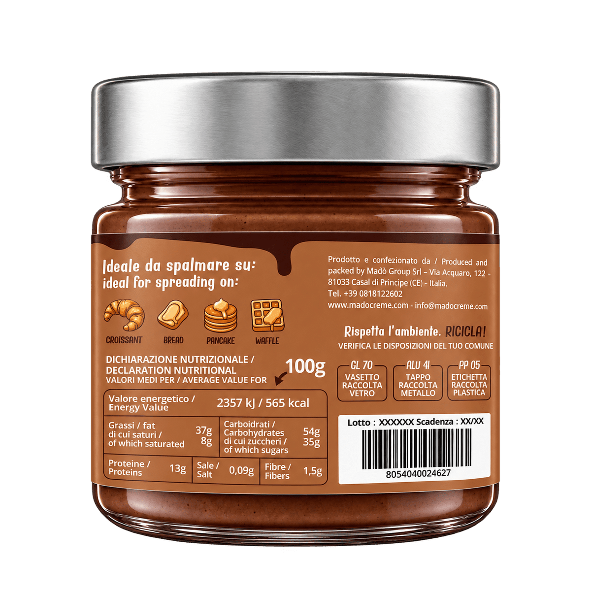 Crema spalmabile "Choco Arachidi" - Madò Creme Spalmabili