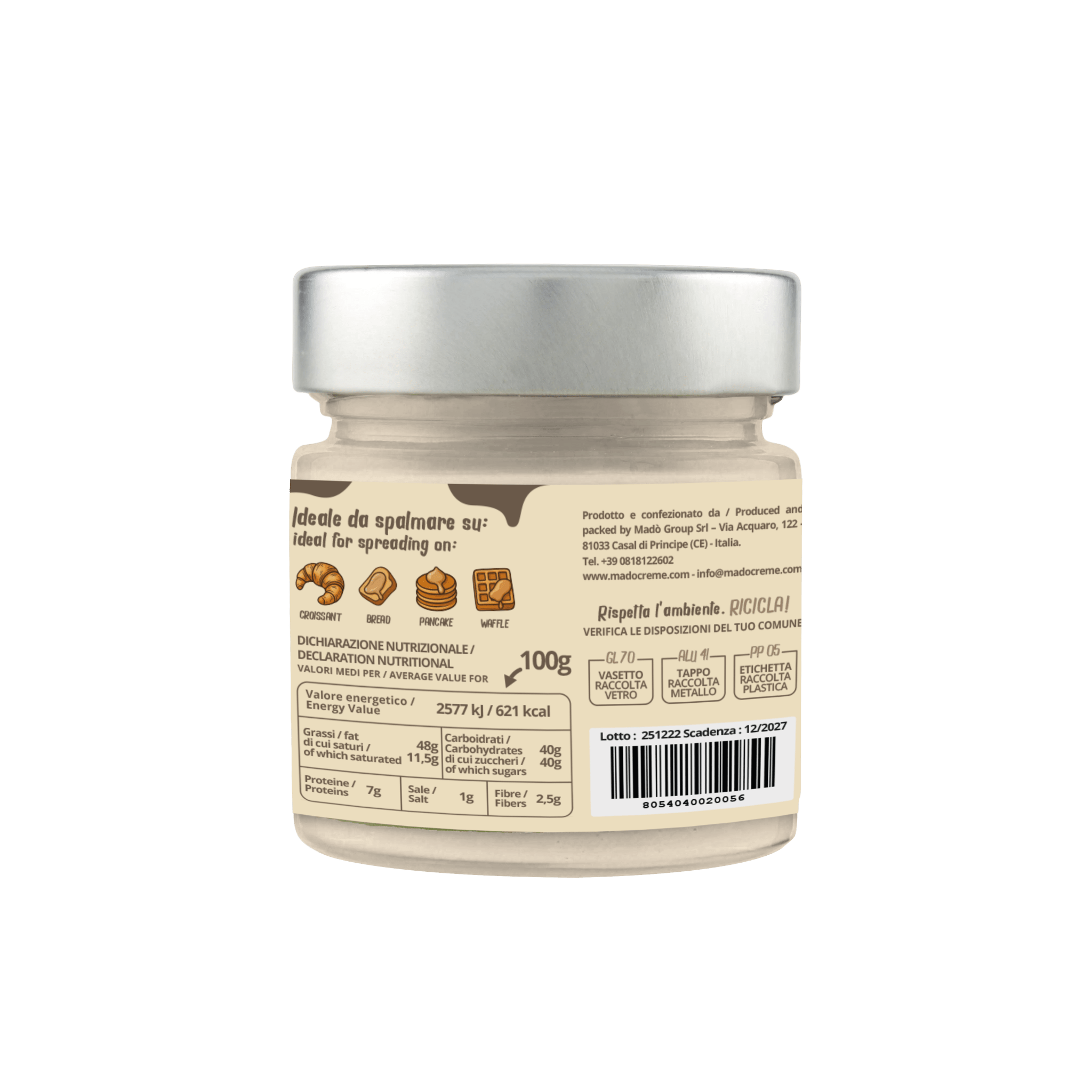 Crema spalmabile "Cioccolata bianca" - Madò Creme