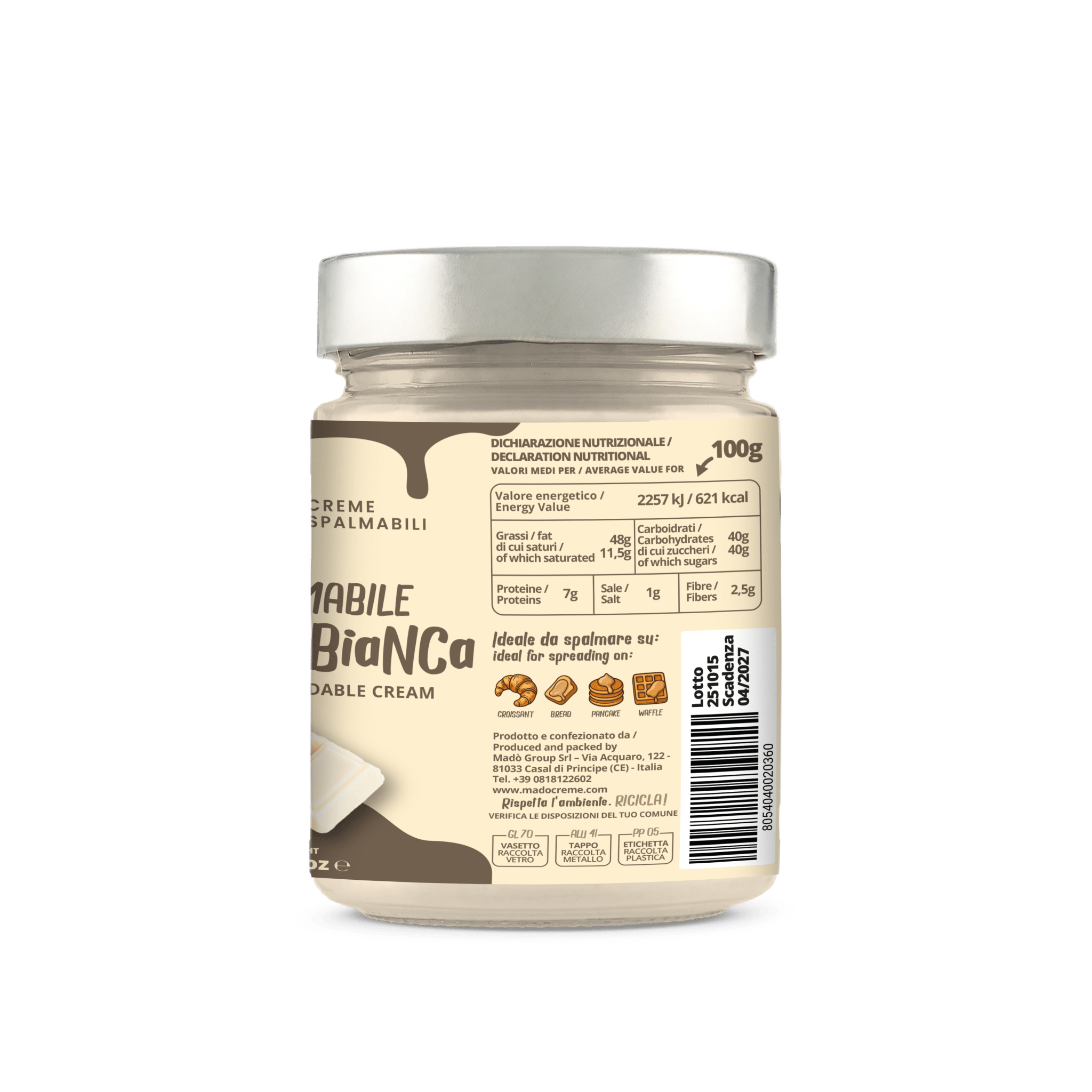 Crema spalmabile "Cioccolata bianca" - Madò Creme