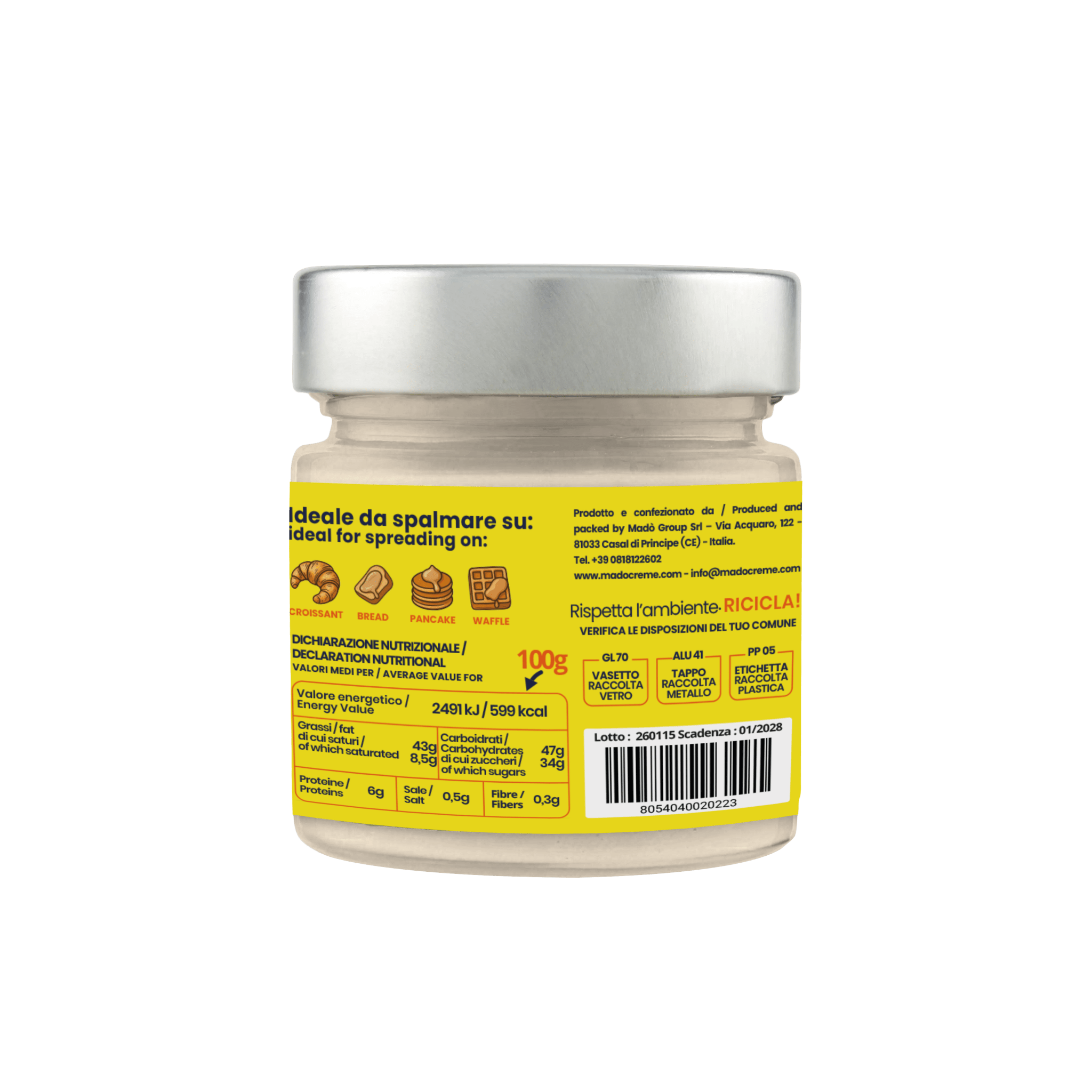 Crema spalmabile "Lemon Biscuit" - Madò Creme