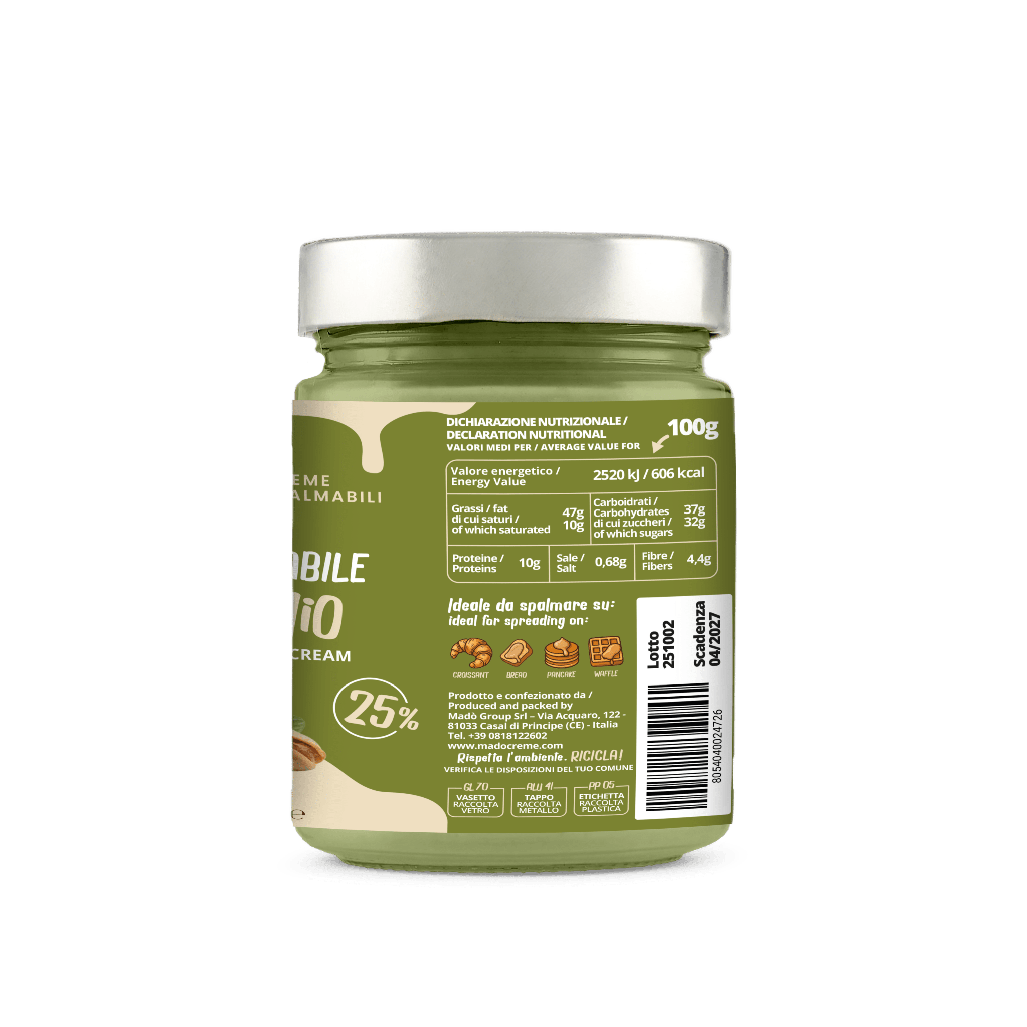 Crema spalmabile "Pistacchiello 25%" - Madò Creme