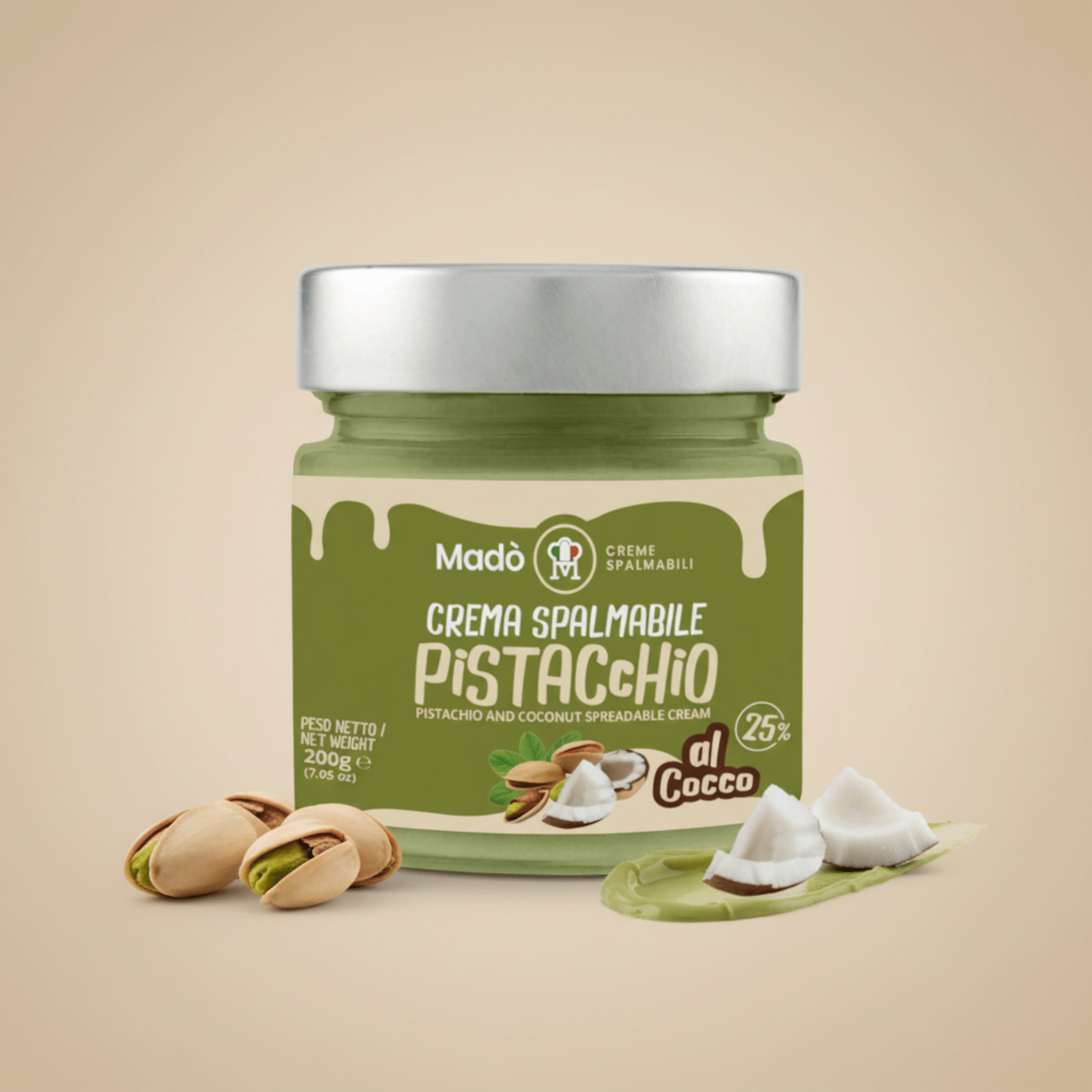 Crema spalmabile "Pistacchiello Al Cocco 25%" - Madò Creme