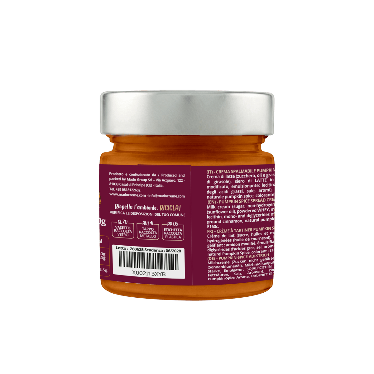 Crema Spalmabile Pumpkin Spice – Edizione Halloween 200 g - Madò Creme