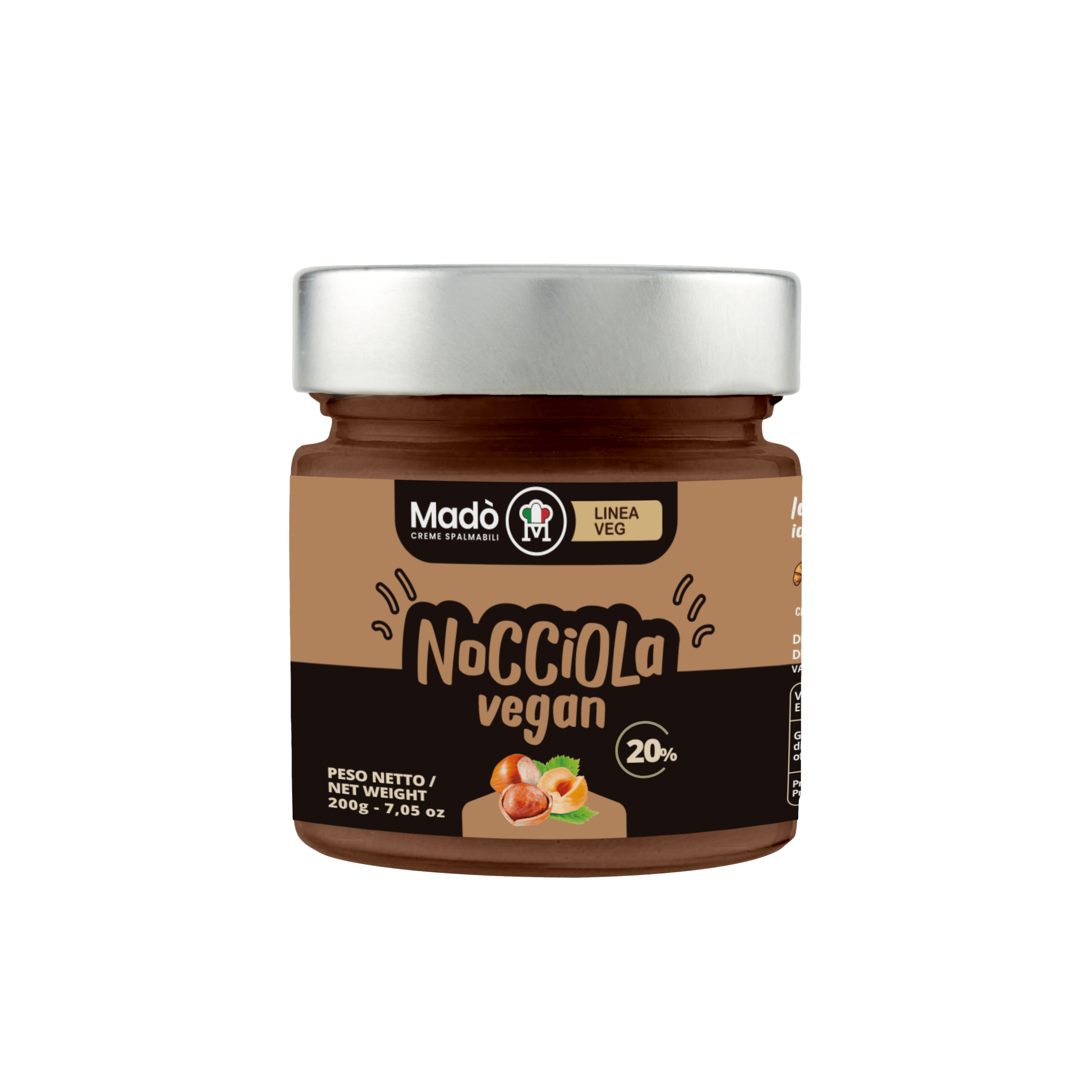 Crema spalmabile Vegana di Nocciole 20% - Madò Creme