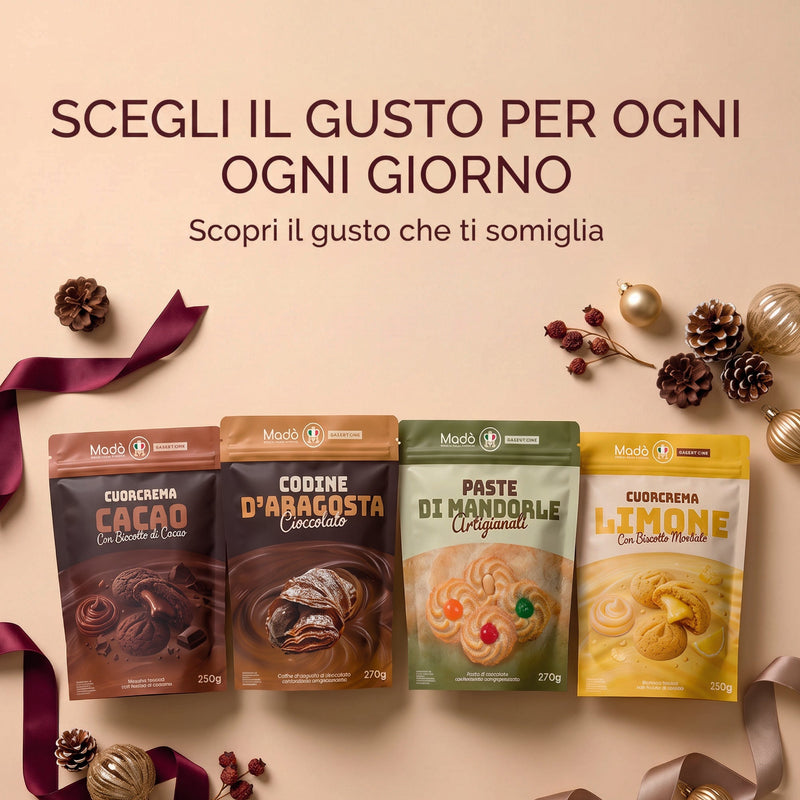 Cuorcrema Cacao – Biscotti ripieni di crema alla nocciola 250g - Madò Creme
