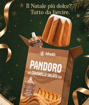 Pandoro Classico Madò con Bustina di Crema al Caramello Salato - Madò Creme