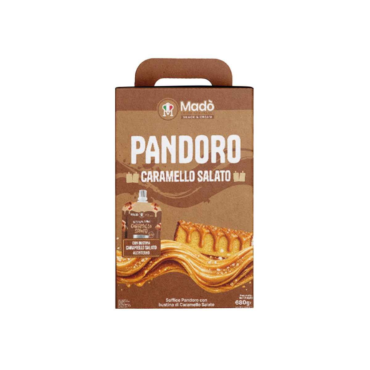 Pandoro Classico Madò con Bustina di Crema al Caramello Salato - Madò Creme