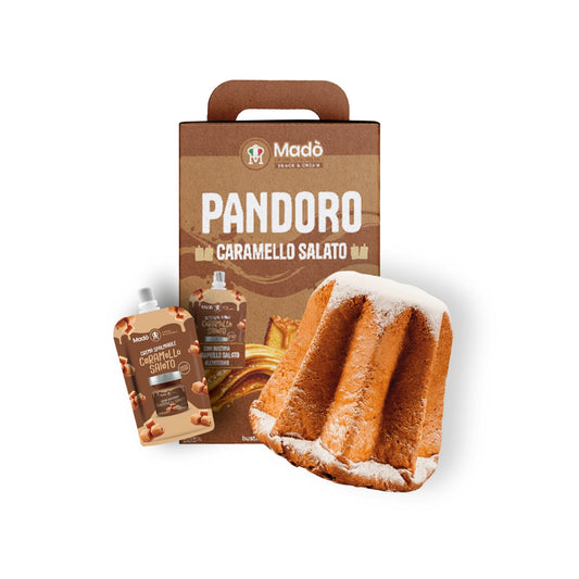 Pandoro Classico Madò con Bustina di Crema al Caramello Salato - Madò Creme