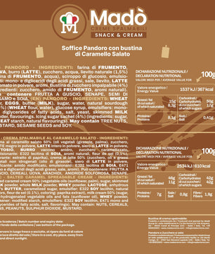 Pandoro Classico Madò con Bustina di Crema al Caramello Salato - Madò Creme