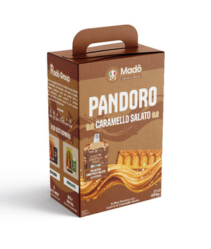 Pandoro Classico Madò con Bustina di Crema al Caramello Salato - Madò Creme