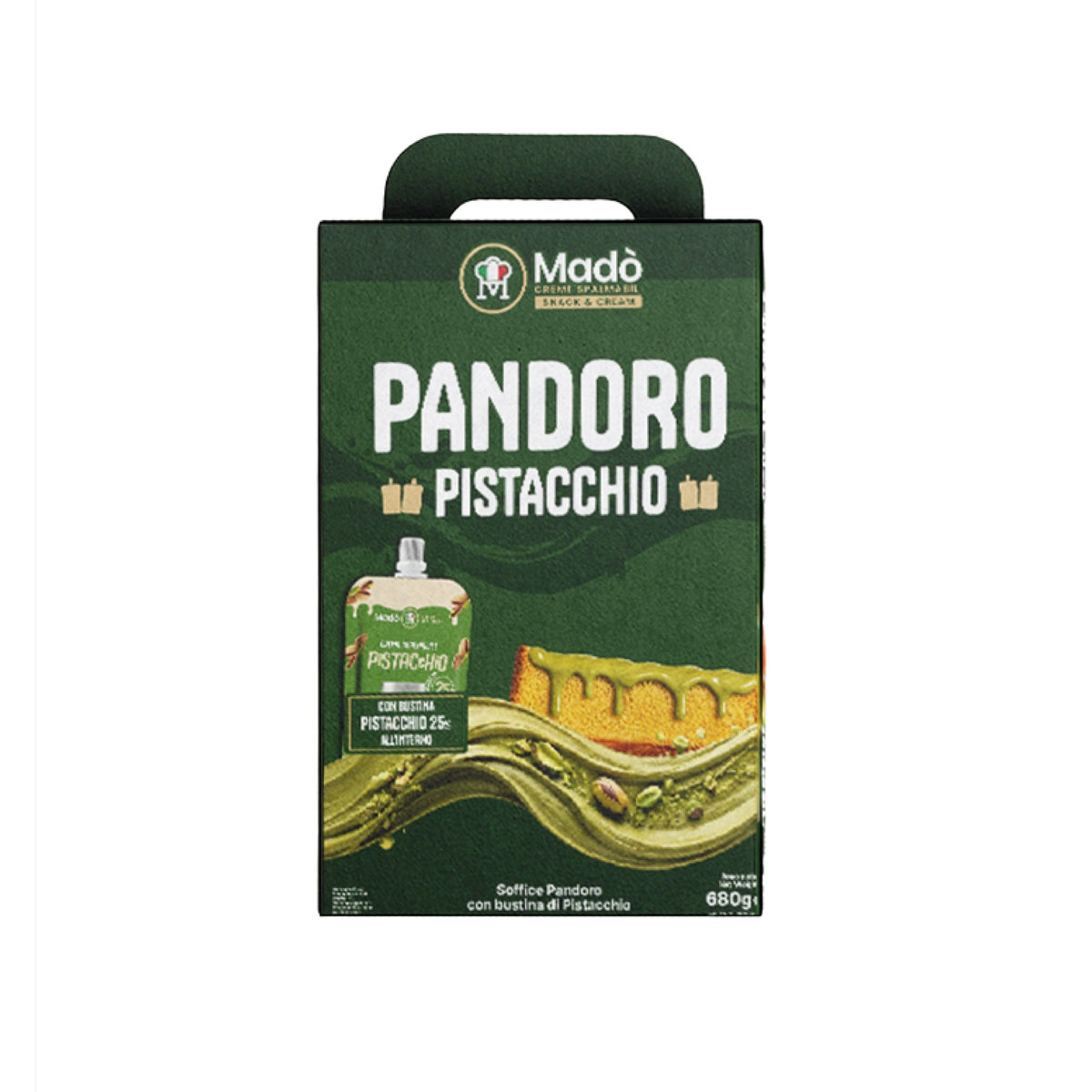 Pandoro Classico Madò con Bustina di Crema al Pistacchio - Madò Creme