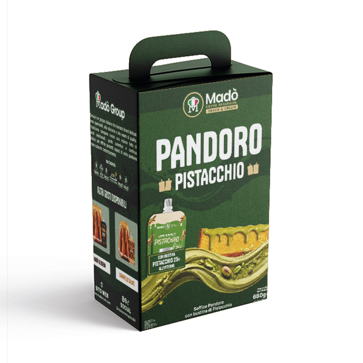 Pandoro Classico Madò con Bustina di Crema al Pistacchio - Madò Creme