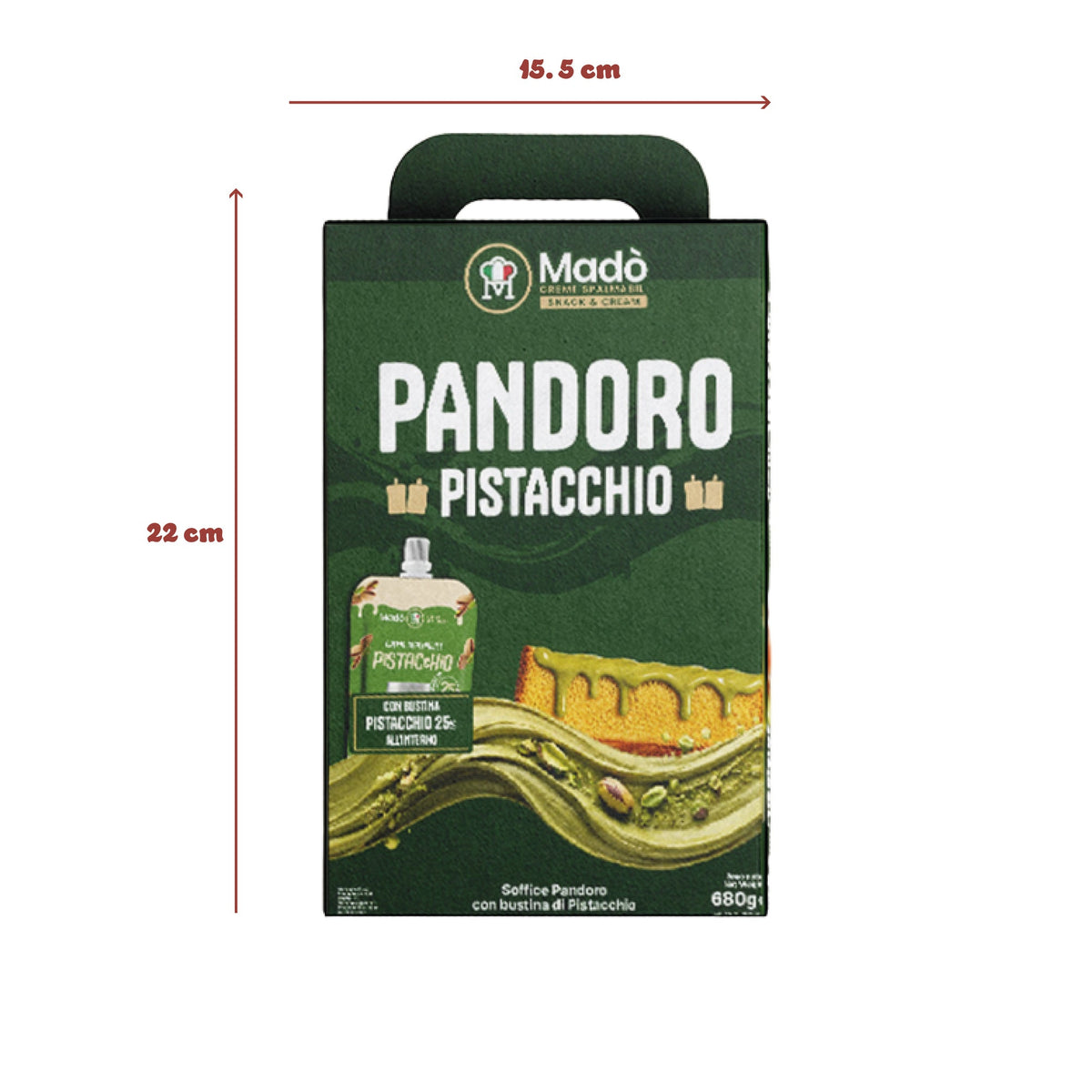 Pandoro Classico Madò con Bustina di Crema al Pistacchio - Madò Creme