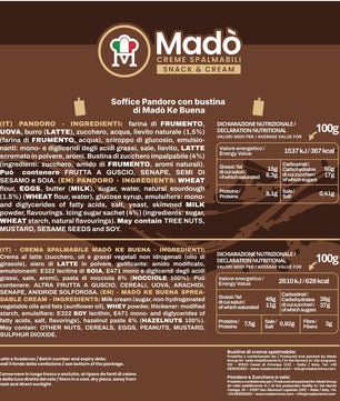 Pandoro Classico Madò con Bustina di Crema Ke Buena - Madò Creme