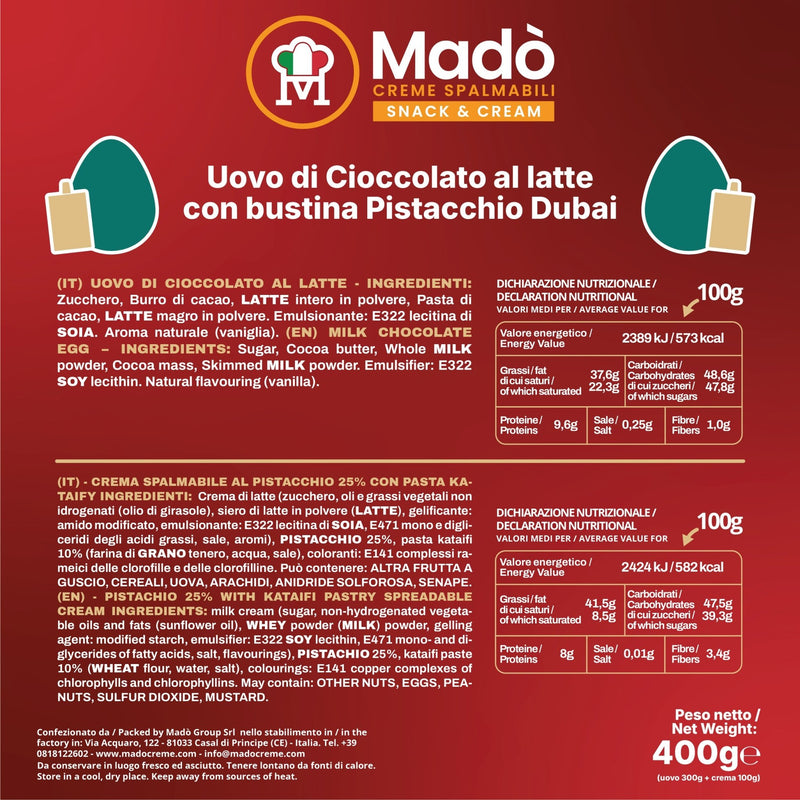 Uovo di Pasqua al Pistacchio Dubai - Madò Creme